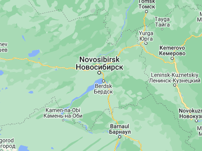 Map showing location of Krasnoobsk (54.9198, 82.9909)