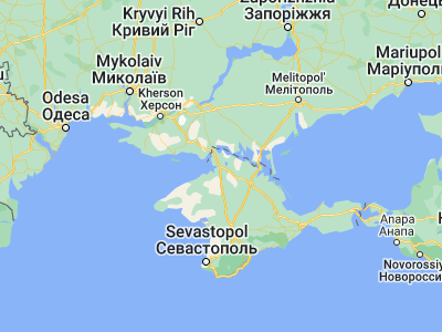 Map showing location of Krasnoperekops’k (45.95716, 33.7965)