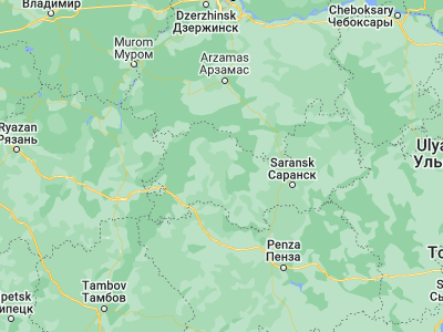 Map showing location of Krasnoslobodsk (54.4253, 43.78963)