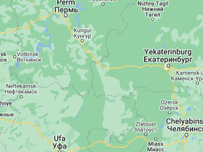 Map showing location of Krasnoufimsk (56.60585, 57.76686)
