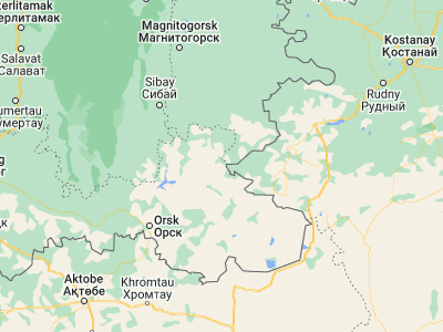 Map showing location of Krasnoyarskiy (51.965, 59.89667)