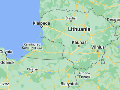 Map showing location of Krasnoznamensk (54.94222, 22.48972)
