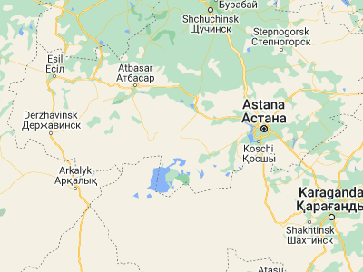 Map showing location of Krasnoznamenskoe (51.05412, 69.47928)