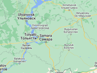 Map showing location of Krasnyy Yar (53.49988, 50.39312)