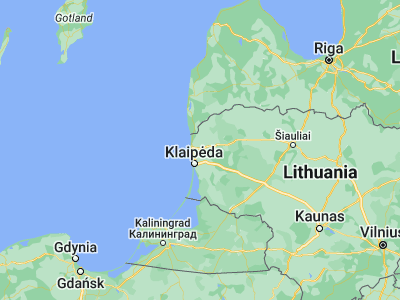 Map showing location of Kretinga (55.87583, 21.25083)