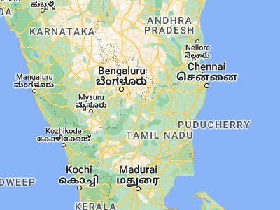 Map showing location of Krishnagiri (12.51921, 78.21382)