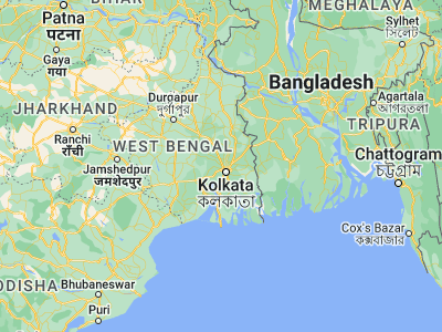 Map showing location of Krishnapur (22.67028, 88.26944)