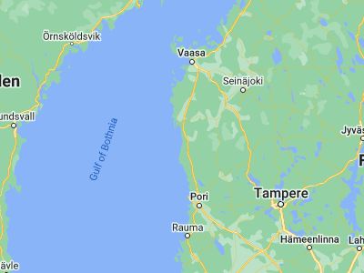Map showing location of Kristinestad (62.27429, 21.37596)