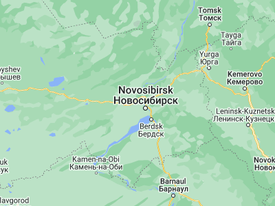 Map showing location of Krivodanovka (55.0881, 82.6551)
