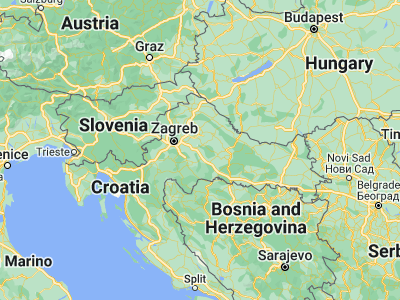 Map showing location of Križ (45.665, 16.52333)