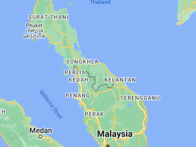 Map showing location of Krong Pi Nang (6.4112, 101.27394)