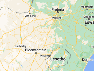 Map showing location of Kroonstad (-27.65036, 27.23488)
