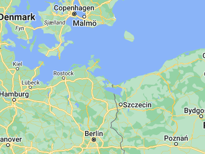 Map showing location of Kröslin (54.11667, 13.76667)