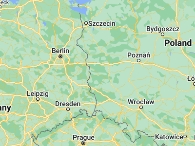 Map showing location of Krosno Odrzańskie (52.05492, 15.09882)