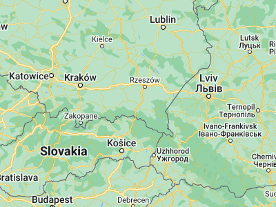 Map showing location of Krosno (49.68866, 21.77058)
