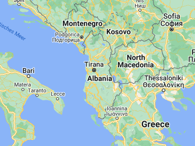 Map showing location of Krrabë (41.21556, 19.97139)