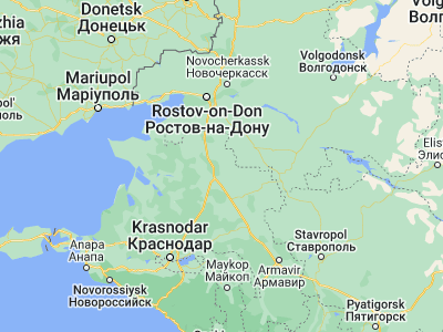 Map showing location of Krylovskaya (46.31944, 39.97111)