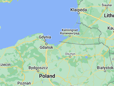 Map showing location of Krynica Morska (54.38051, 19.44413)