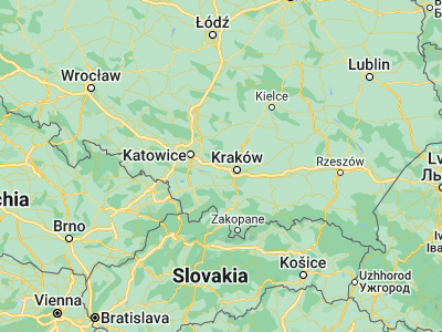Map showing location of Krzeszowice (50.14248, 19.63223)