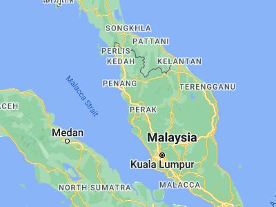 Map showing location of Kuala Kangsar (4.76667, 100.93333)