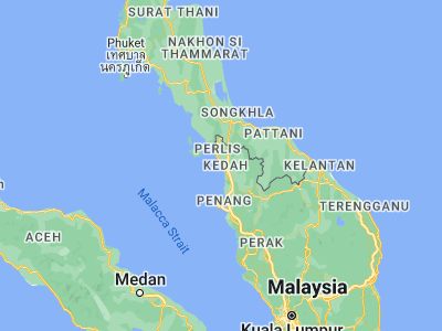 Map showing location of Kuala Kedah (6.1, 100.3)