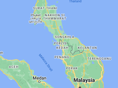 Map showing location of Kuala Perlis (6.4, 100.13333)