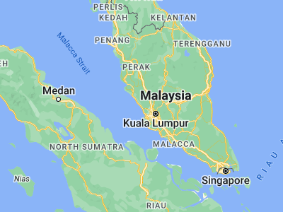 Map showing location of Kuala Selangor (3.35, 101.25)