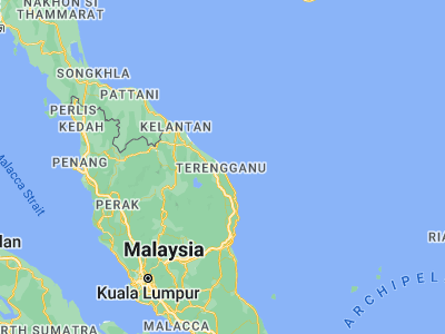 Map showing location of Kuala Terengganu (5.3302, 103.1408)