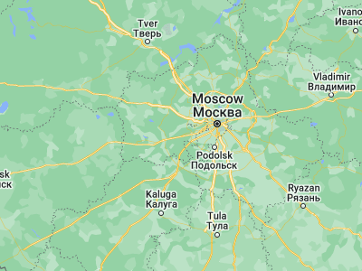 Map showing location of Kubinka (55.57957, 36.70392)