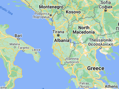 Map showing location of Kuçovë (40.80028, 19.91667)