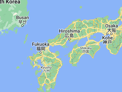 Map showing location of Kudamatsu (34, 131.86667)
