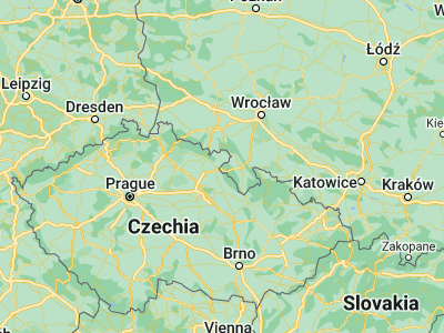Map showing location of Kudowa-Zdrój (50.44297, 16.24397)