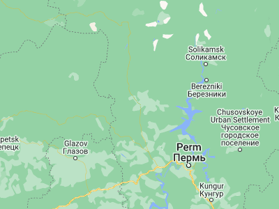 Map showing location of Kudymkar (59.01306, 54.65556)