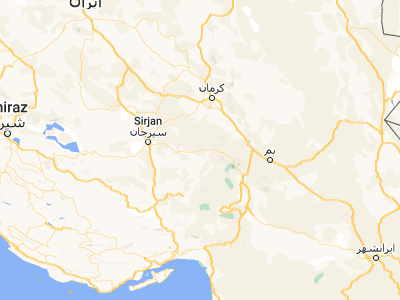 Map showing location of Kūh Sefīd (29.2762, 56.8014)