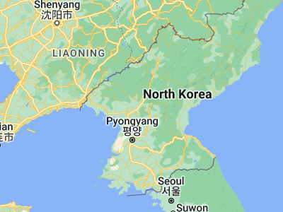 Map showing location of Kujang-ŭp (39.86722, 126.03028)