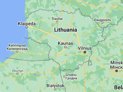 Map showing location of Kulautuva (54.93333, 23.6)