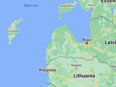 Map showing location of Kuldīga (56.97399, 21.95721)
