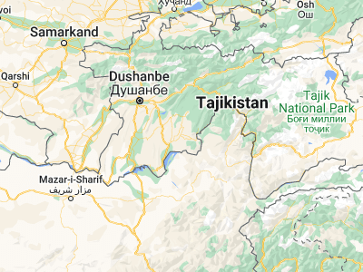 Map showing location of Kŭlob (37.91458, 69.78454)
