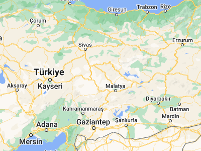 Map showing location of Kulucak (38.88278, 37.67278)