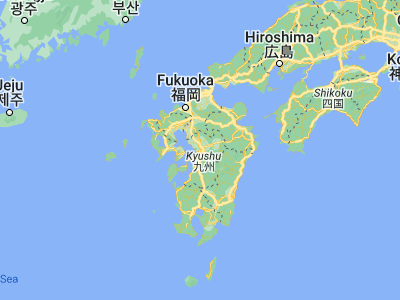 Map showing location of Kumamoto (32.78972, 130.74167)
