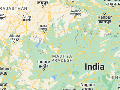 Map showing location of Kumbhrāj (24.37256, 77.04922)