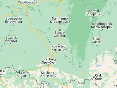 Map showing location of Kumertau (52.76667, 55.78333)