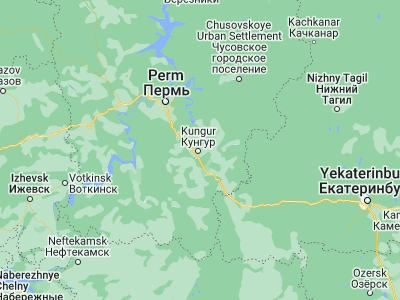 Map showing location of Kungur (57.4368, 56.9593)