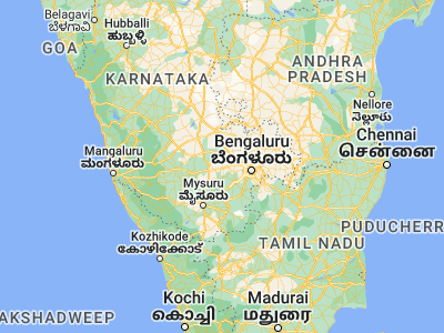 Map showing location of Kunigal (13.02222, 77.02667)