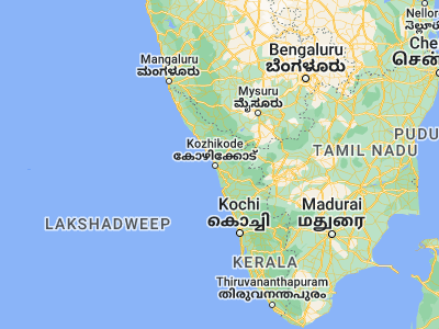 Map showing location of Kunnamangalam (11.30459, 75.87772)