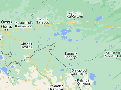 Map showing location of Kupino (54.36635, 77.29805)