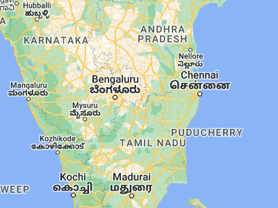 Map showing location of Kuppam (12.75, 78.36667)