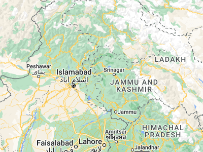 Map showing location of Kupwāra (34.03056, 74.26417)