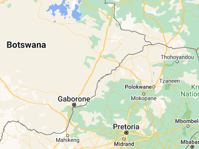 Map showing location of Kurametsi (-23.4, 27.06667)