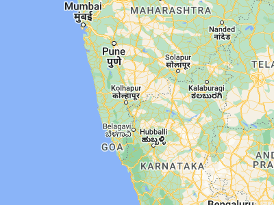 Map showing location of Kurandvād (16.68333, 74.58333)